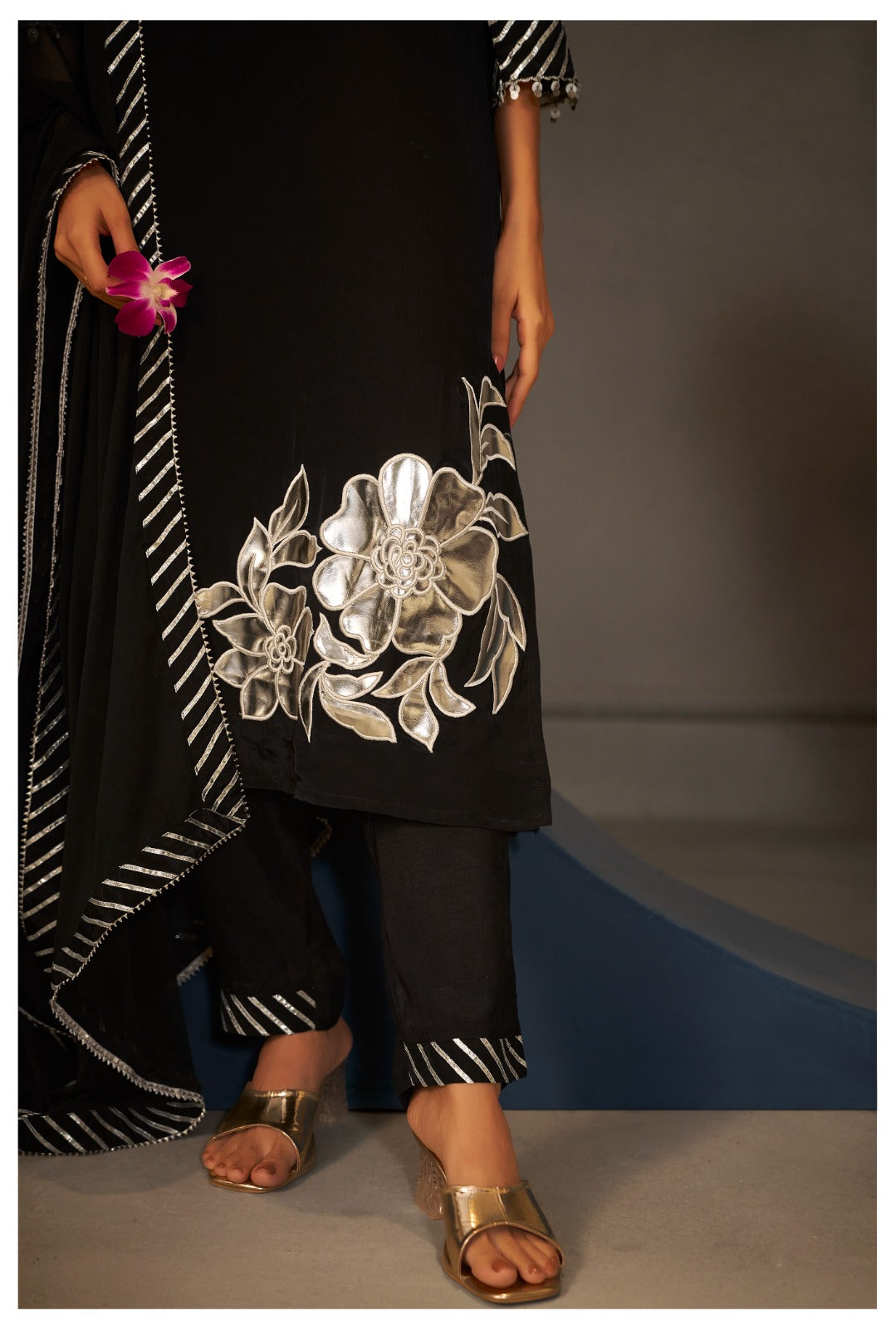 Black crystal dress