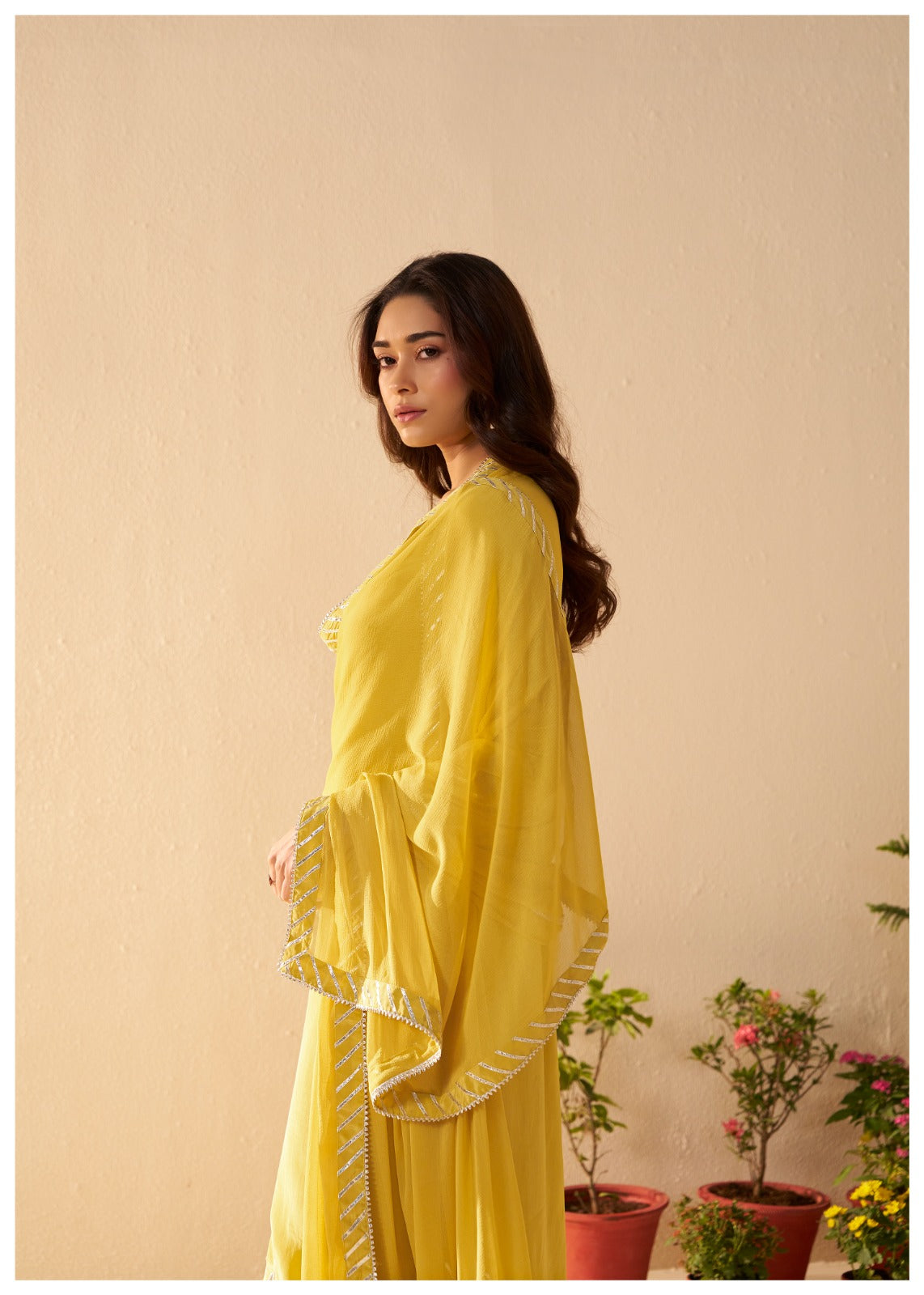 Yellow Cryslal Crape dress