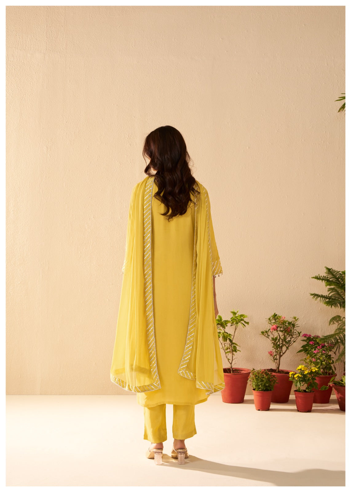 Yellow Cryslal Crape dress