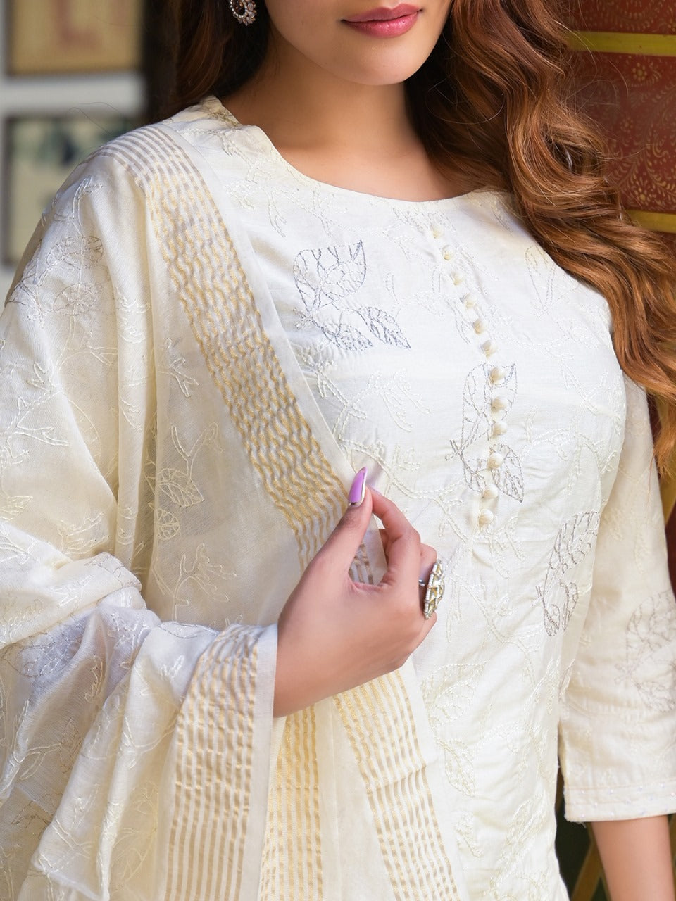 Pearl Blossom white suit set