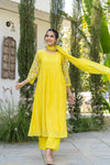 LEMON EMBRELED DRESS