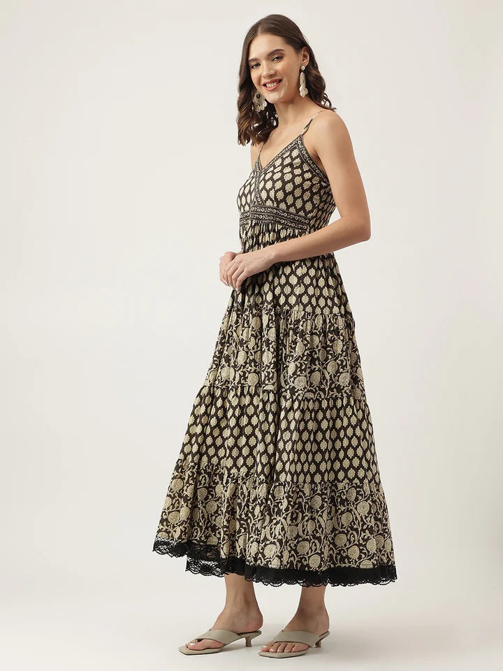 Graceful Charm Cotton Midi Dress