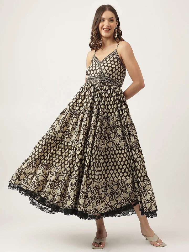 Graceful Charm Cotton Midi Dress