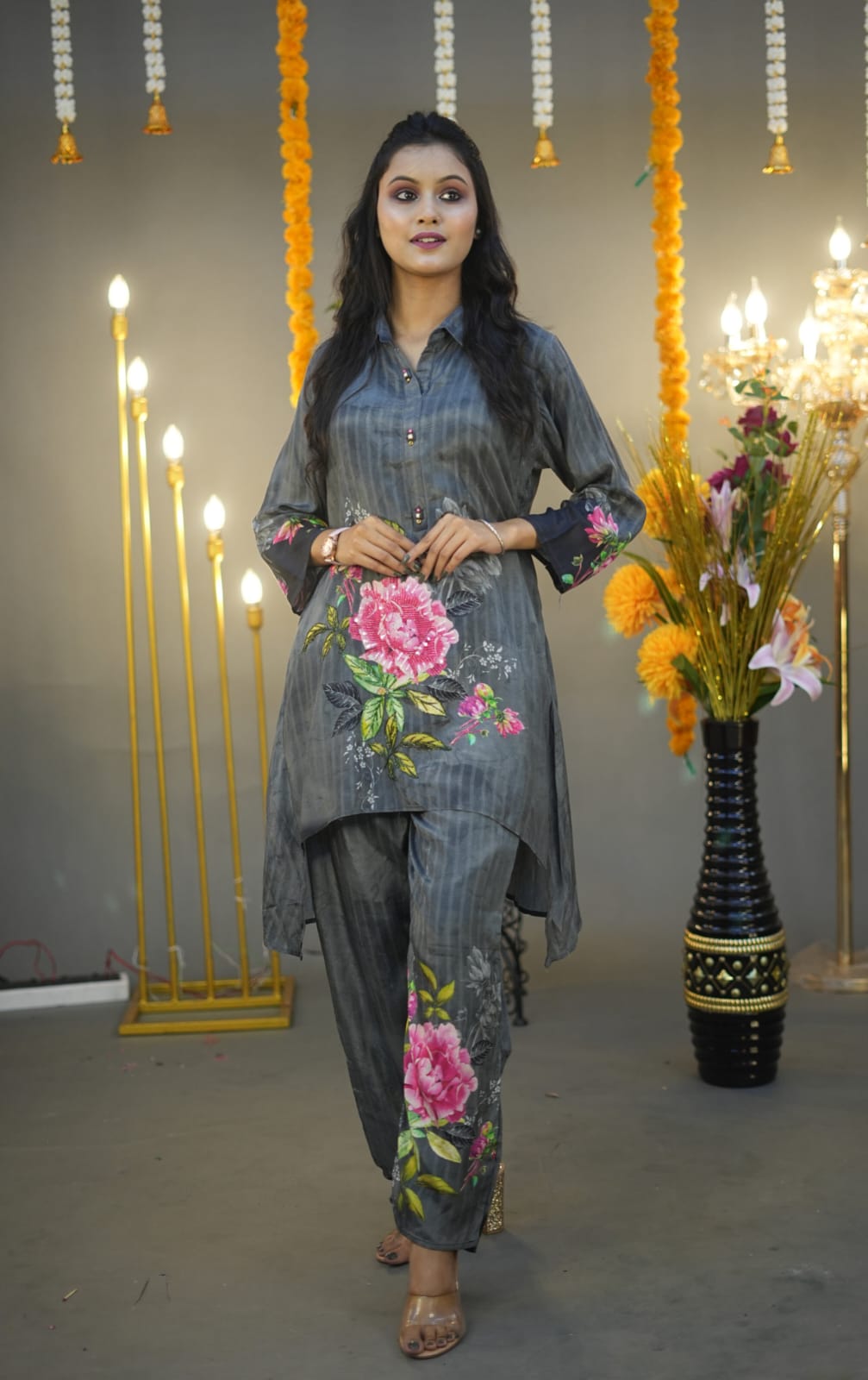 Steel Charm Sequin Co-ord Set