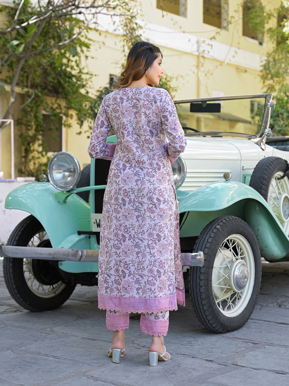 Lavender Bloom Cotton Suit Set