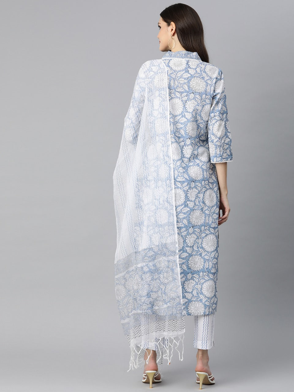 Off-White Blossom Cotton Suit Set