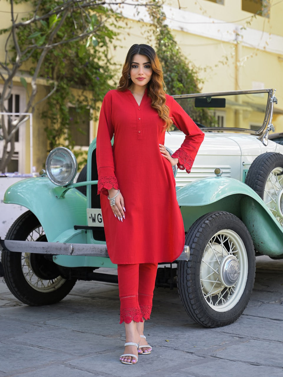 Scarlet Elegance Cotton Cord Set