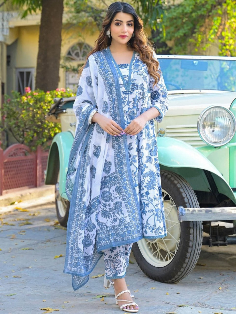 Sapphire Elegance Anarkali Suit Set