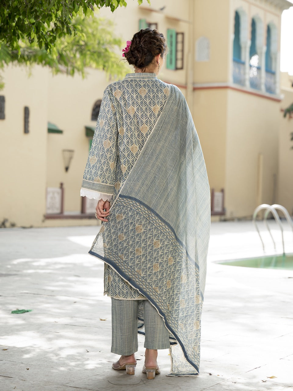 Olive Mist Printed Kurta Set