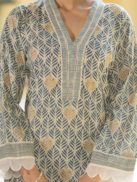 Olive Mist Printed Kurta Set