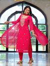 Regal Rani Pink Embroidered Kurta Set