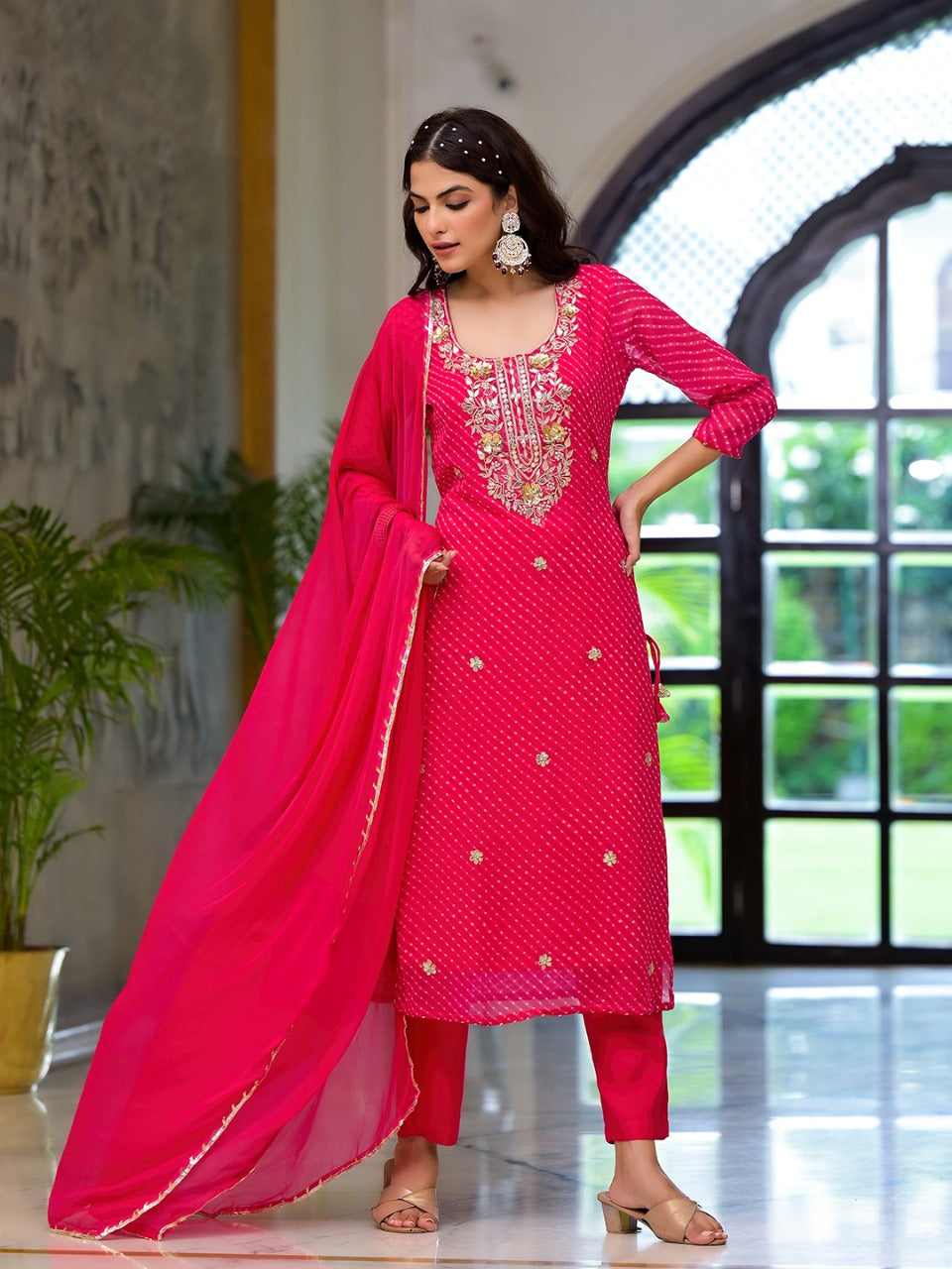 Regal Rani Pink Embroidered Kurta Set