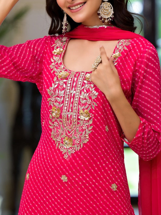 Regal Rani Pink Embroidered Kurta Set