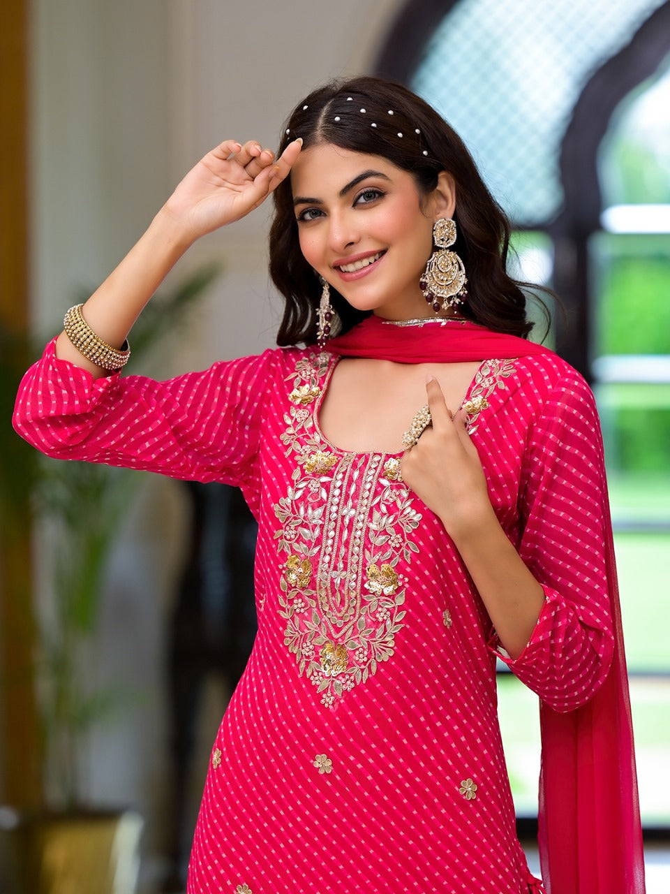 Regal Rani Pink Embroidered Kurta Set