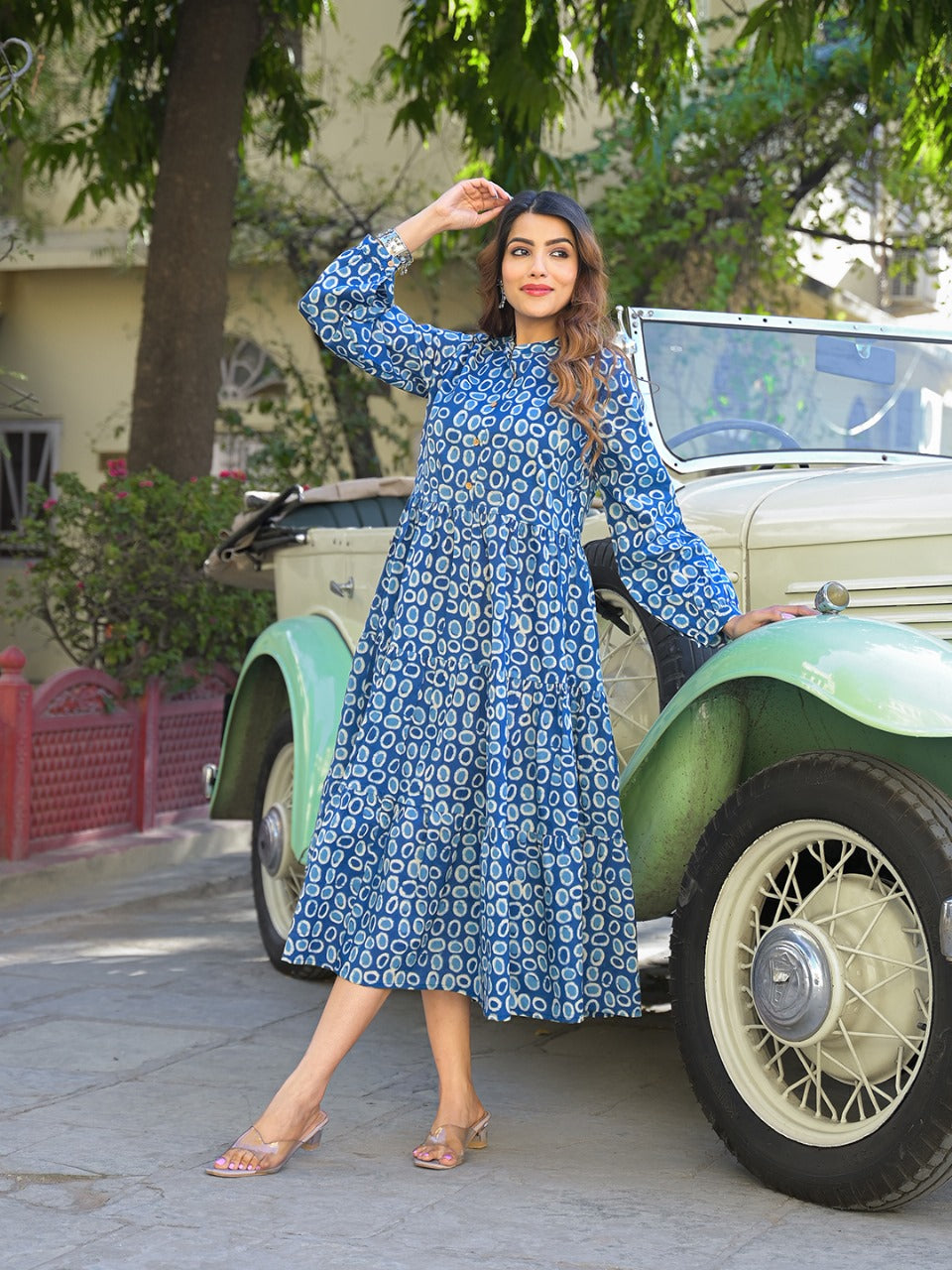 Sapphire Aura Fit & Flare Dress
