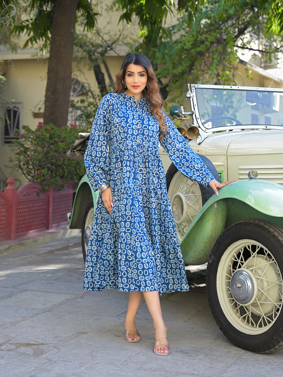 Sapphire Aura Fit & Flare Dress
