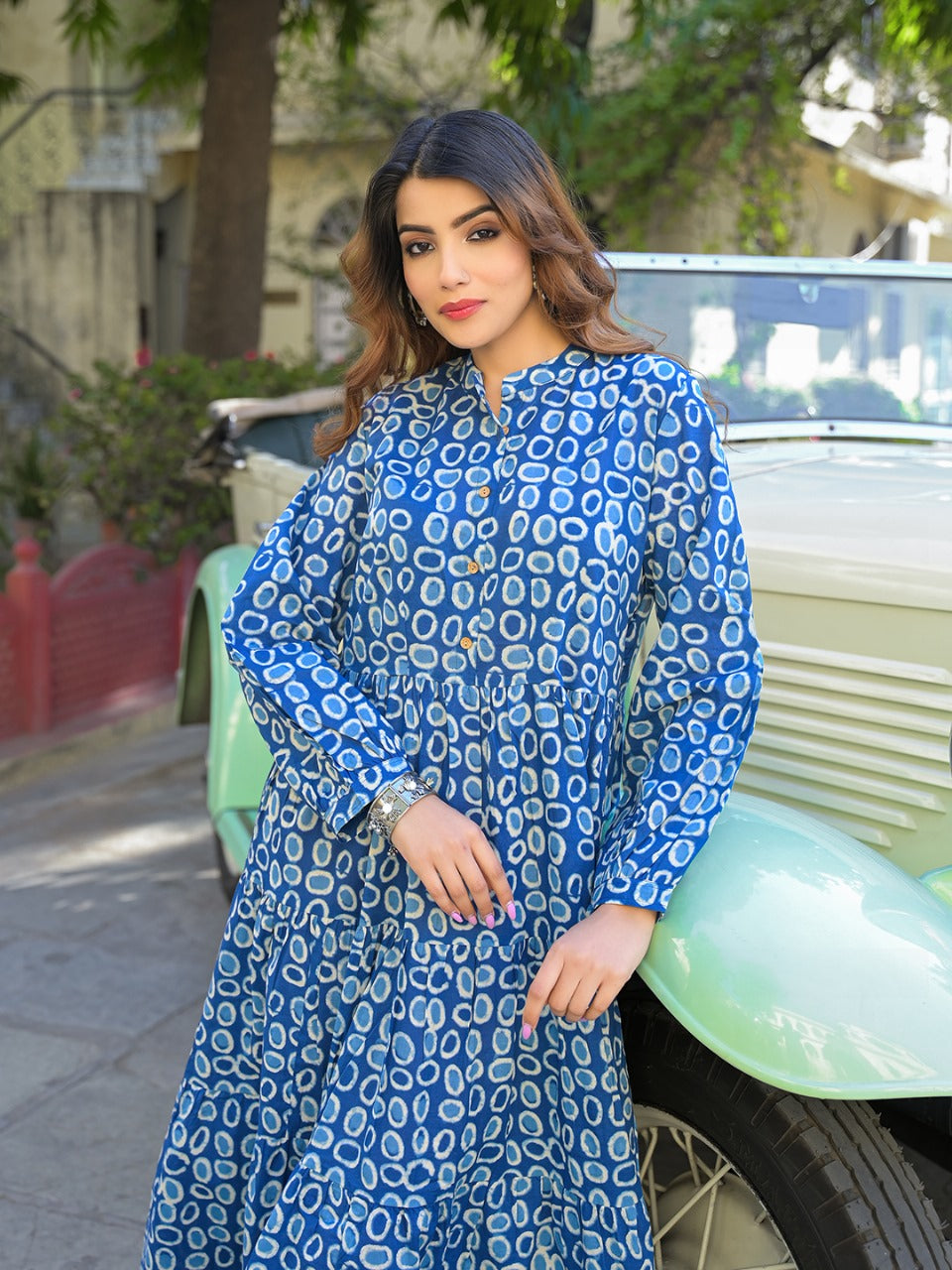 Sapphire Aura Fit & Flare Dress