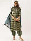 Emerald Blossom Cotton Kurta Set