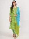 Serene Bloom Green Cotton Kurta Set