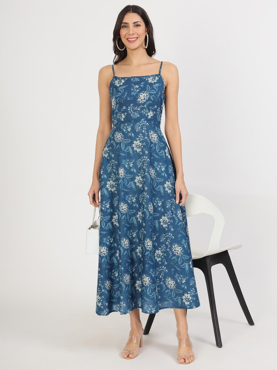 Indigo Charm Fit & Flare Dress