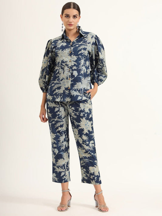 Midnight Breeze Printed Cotton Cord-Set