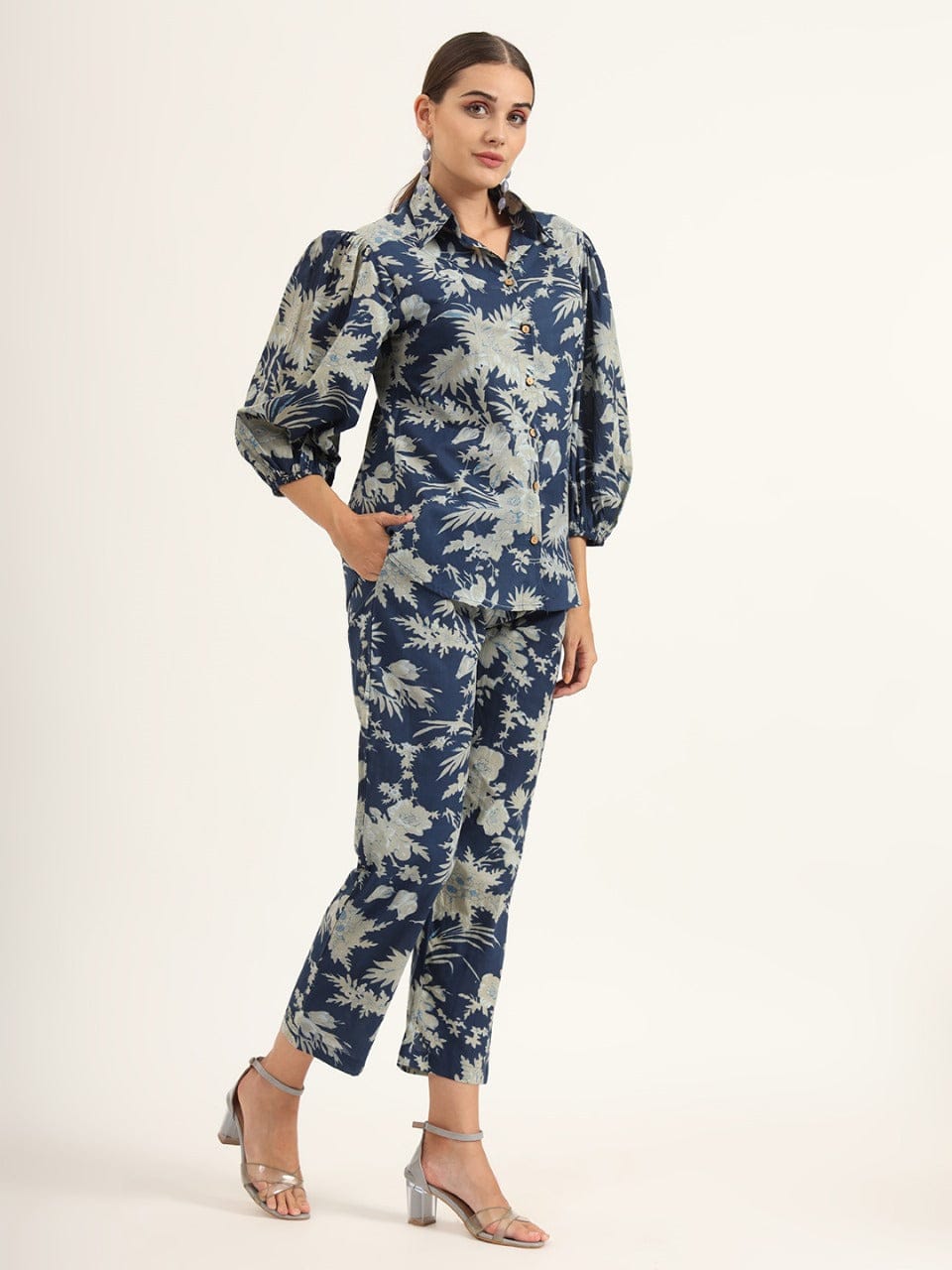 Midnight Breeze Printed Cotton Cord-Set
