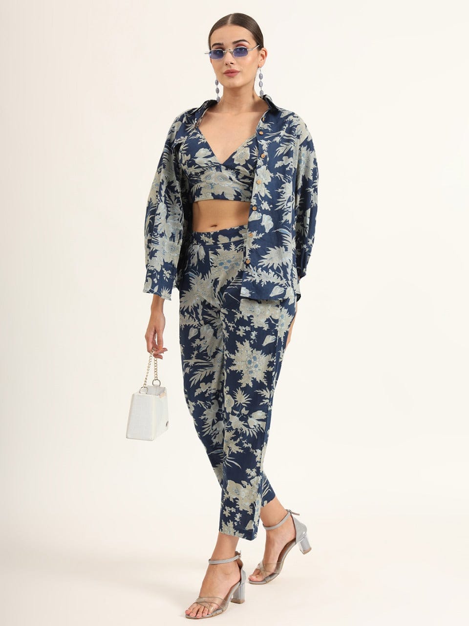 Midnight Breeze Printed Cotton Cord-Set