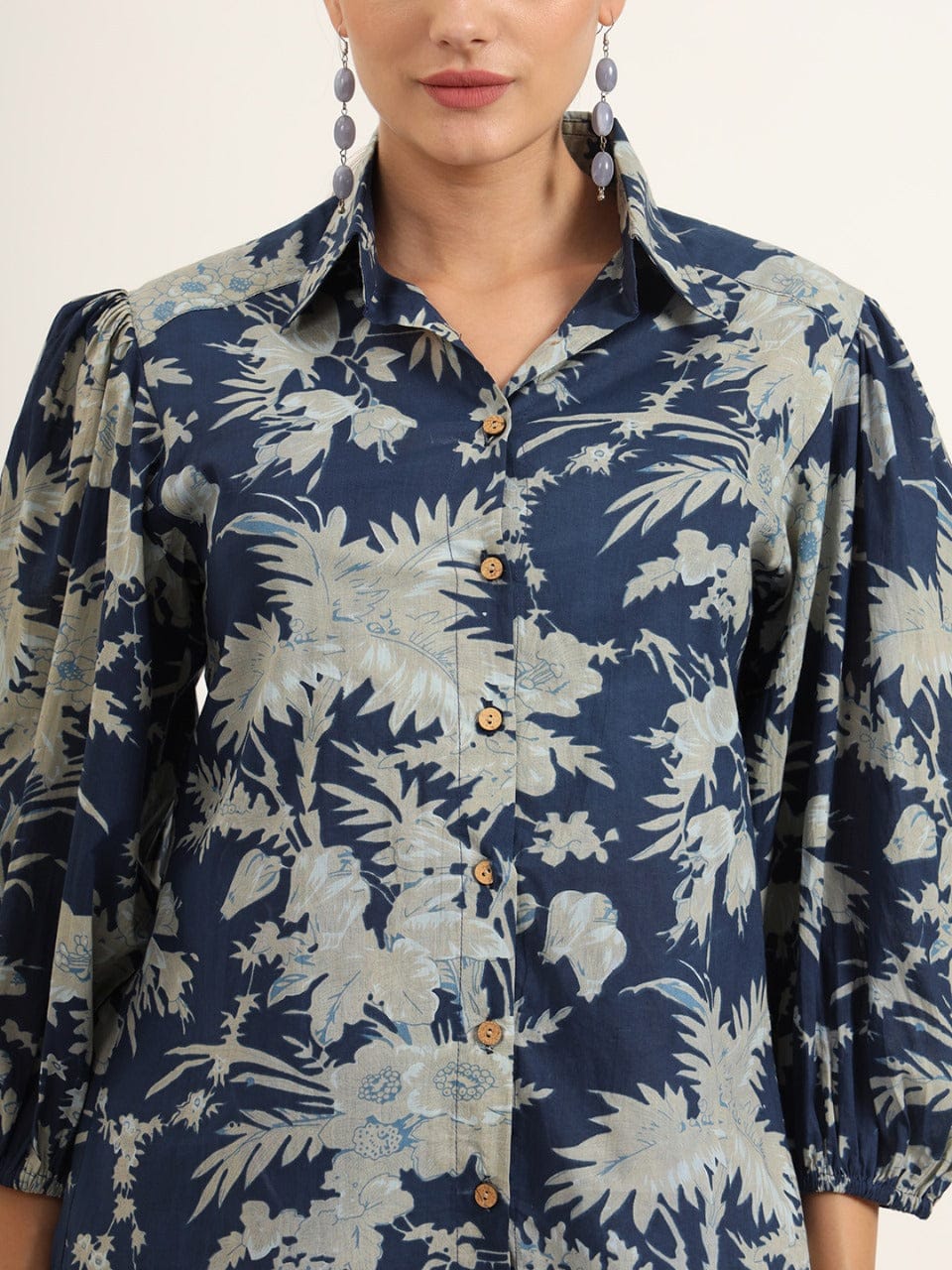 Midnight Breeze Printed Cotton Cord-Set