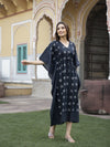 Black Ethnic Printed Kaftan Dress