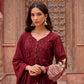 RUBY RED EMBRELED DRESS
