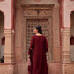 RUBY RED EMBRELED DRESS
