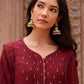 RUBY RED EMBRELED DRESS
