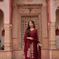 RUBY RED EMBRELED DRESS