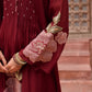 RUBY RED EMBRELED DRESS